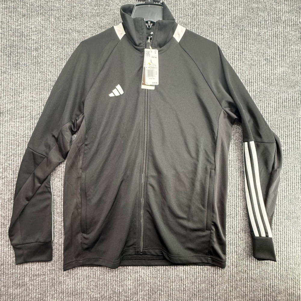 Adidas Track Jacket Mens Large Black New Tiro 24 Training Full Zip IR9746